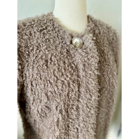 Helene Berman London Super Soft Sweater Plush Beige Jacket Size S - Picture 5 of 11